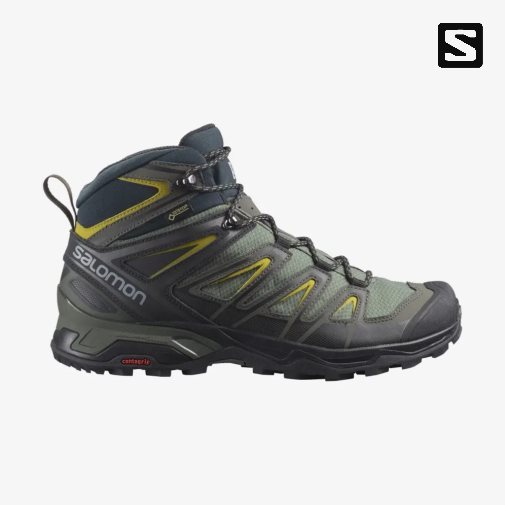 Salomon X Ultra 3 Siroke Topanky Stredne GTX Turisticka Obuv Panske Olivovo Zelená | SK 8UCAKS